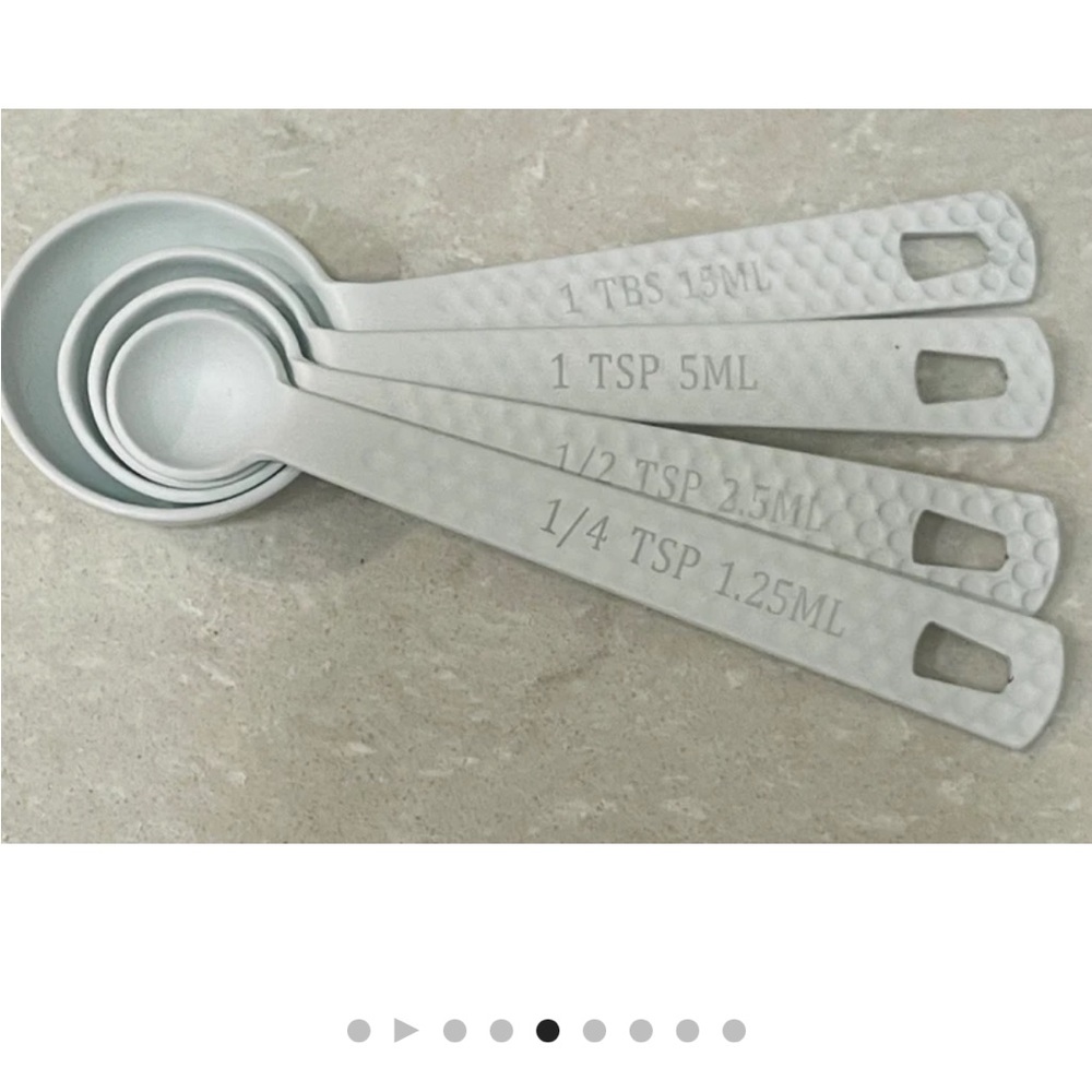 NEW Measuring spoons, white steel textured measuring spoons, kitchen utensils! - Picture 6 of 11